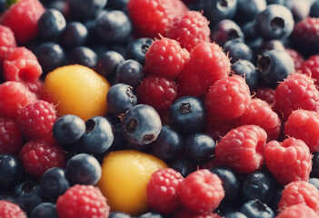 Fresh Mix groups of Berries isolated on background delicious fruit with high vitamin and minerals in