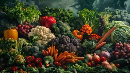 plant based vegan fresh foods, vegetables, salad, beans,  tomatos, paprika, avocado, wheat, diet, 16:9