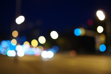 street lights blurred bokeh effect