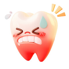 Illustration depicting dental nerve inflammation a cartoon character experiencing toothache periodontal disease wisdom teeth discomfort and the concept of health issues Pain indicators are 