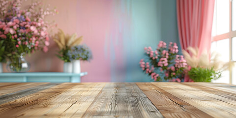 A room with a pink wall and a blue dresser - obrazy, fototapety, plakaty