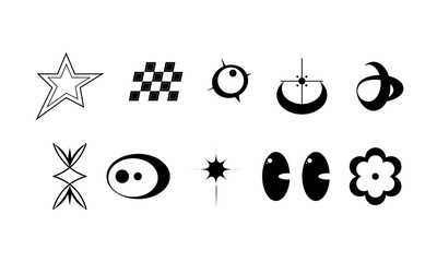 Y2K Aesthetic Shape Element Set