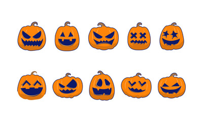 Halloween Pumpkin Illustration Element Set