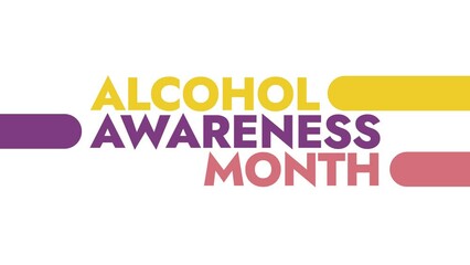 Alcohol Awareness Month colorful motion graphics seamlessly loopable text animation on a white background great for celebrating alcohol awareness month for april