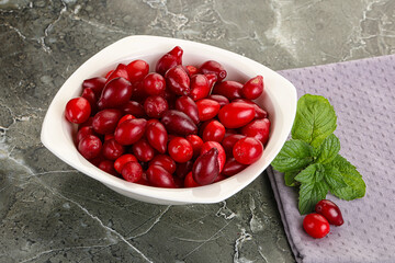 Ripe sweet and juicy cornus