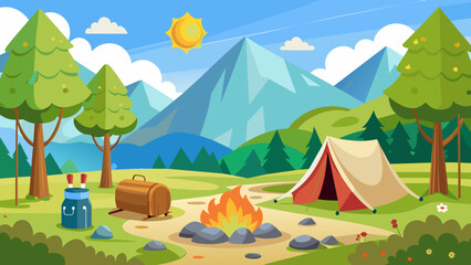 summer-camp-background-with-tent