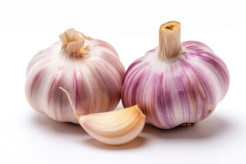Obraz premium Garlic isolated on a white background