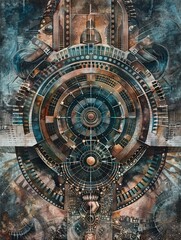 Ancient Alien Technology Watercolor Graphic High Detail