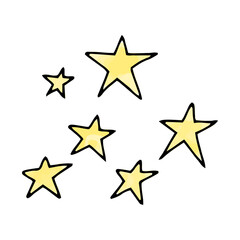 Stars, watercolor doodle element. Vector illustration.