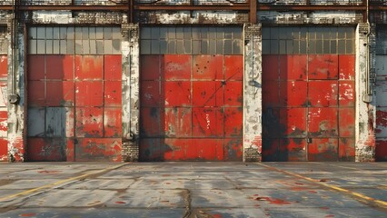 Industrial Setting: Urban Warehouse Backdrop with Grungy Brick Wall. Concept Urban, Industrial, Warehouse, Grungy, Brick Wall