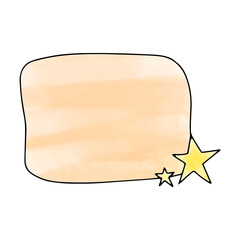 Hand drawn doodle watercolour frame with copy space. Vector illustration.