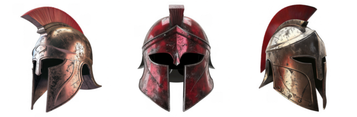 Spartan warrior mask helmet isolated with no background