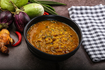 Indian cuisine Dal Tadka soup