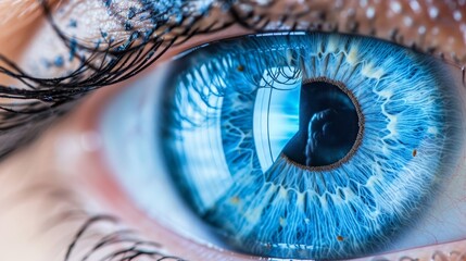   A close-up of an eye revealing the iris