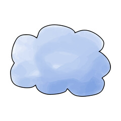 Hand drawn doodle watercolour frame with copy space. Vector illustration.