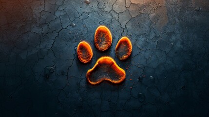   In the center, an animal's paw against a dark backdrop is depicted, featuring orange and black spots