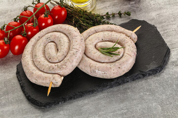 Natural spiral sausage for grill