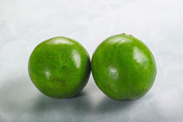 Two ripe green exotic avocado fruit
