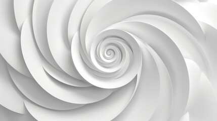   A white backdrop bears an abstract spiral design, centrally positioned, contrasted against a black-and-white background