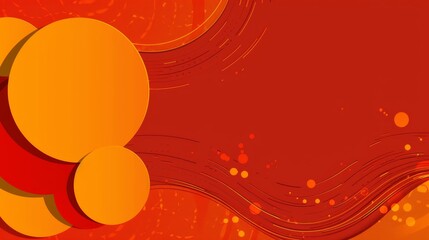   A red and orange abstract backdrop featuring circles and lines at image's bottom Yellow circle situated at bottom