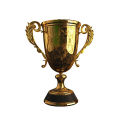 Fototapeta na wymiar Transparent Background Trophy: Shiny Award Object with Clear Cutout