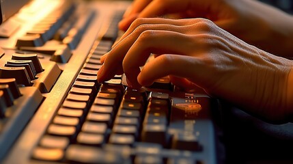 Typing on computer keyboard , Generative AI