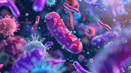 Fototapeta premium Bacterial Microcosm Close-up