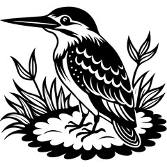 kingfisher silhouette vector illustration svg file