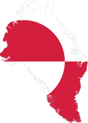 Map of Greenland with national flag