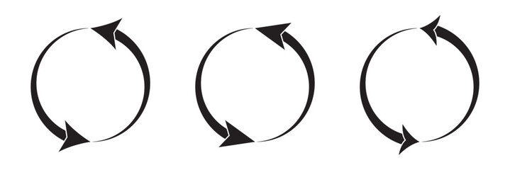 circle arrow icon set. circular arrow icon, refresh, reload arrow icon symbol sign, vector illustration