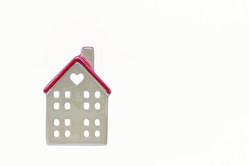 A toy house. Decorative decoration. Gift. Copy space.
