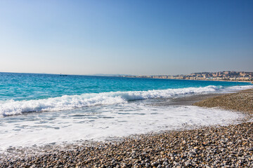 View of the beach in Nice, France