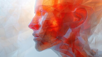 Modern Digital Human Figure in 3D Transparent Background, Futuristic Minimalist Design, Abstract Artwork with Diverse Colors, Illustrating Advanced Digital Imaging Technology