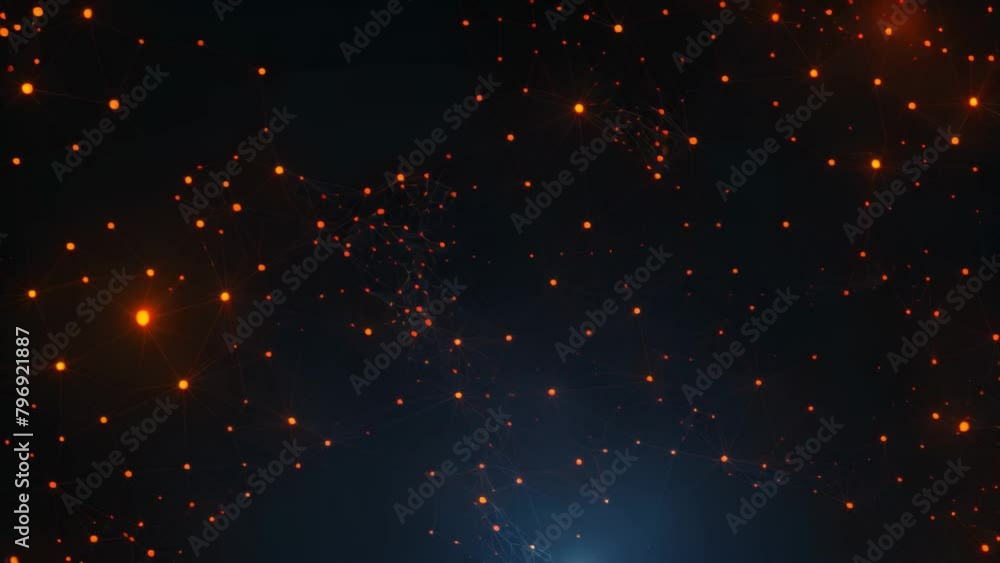 Leinwandbilder abstract network connection on dark background. 3d rendering, 3d illustration, digital background wi