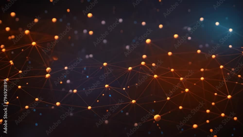 Leinwandbilder abstract technology background. network connection structure with lines and dots. 3d rendering, digi