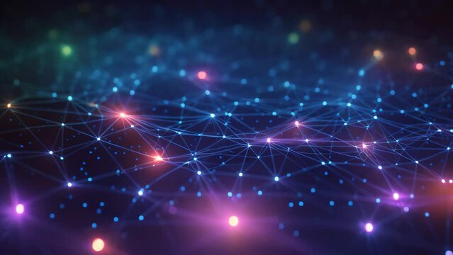 Futuristic technology background with connection lines and dots. 3d rendering, Digital background with a complex network of dots and lines interconnected, forming a digital