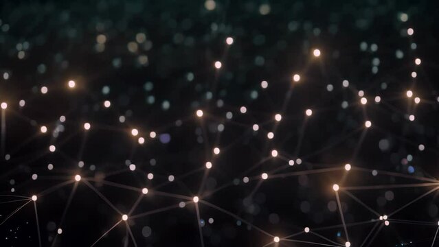 Abstract polygonal space low poly dark background with connecting dots and lines. 3d rendering, Digital background with a complex network of dots and lines interconnected