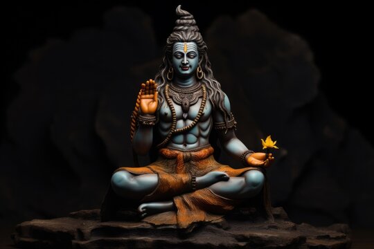 Hindu sculpture sitting representation