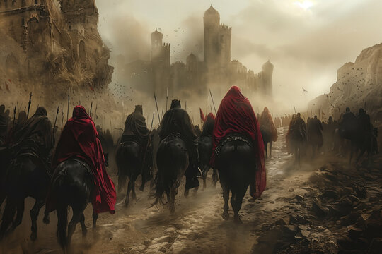 Muharram Greeting Card Background, Generative AI