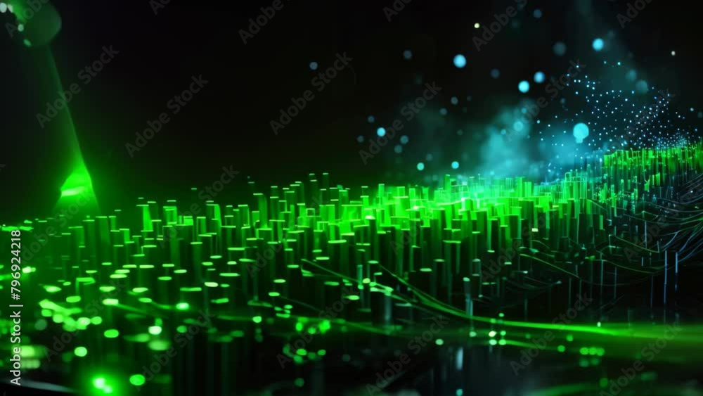 Leinwandbilder abstract technology background with binary code. 3d illustration. network concept, modern technology