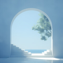 Explore the Awe-Inspiring Archway Leading to a Serene Ocean Horizon.