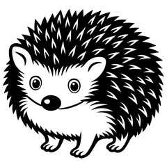 hedgehog animal silhouette vector illustration 