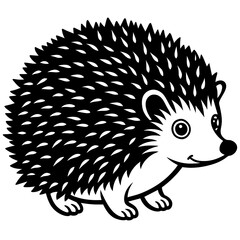 hedgehog animal silhouette vector illustration 