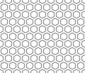 Abstract template background. Bold rounded hexagons mosaic cells with padding. Hexagonal shapes. Seamless tileable vector illustration.