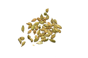 Background PNG. Cardamom seeds lie in a heap on the surface.