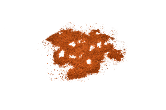 Hot red ground chili pepper lies on a PNG background.