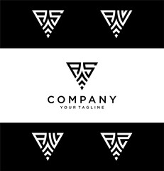 AS triangle logo ,triangle monogram logo with two initials vector Icon, mature, masculine, sophisticated, geometric powerful logo.