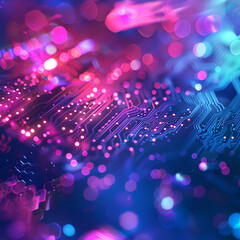 Leuchtender Hintergrund f&uuml;r Technik, AI, Audio, Grafik und Daten, made by AI