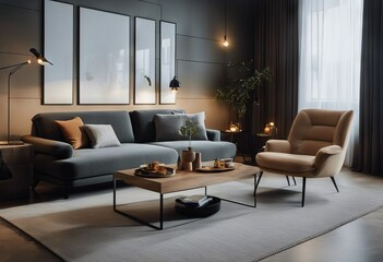 room comfortable sofa interior living Modern