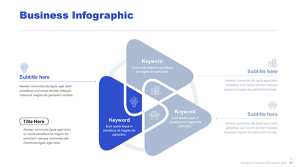 Fototapeta premium Flat business infographic diagram vector slide presentation template